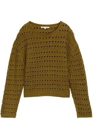 TOM TAILOR Damen Relaxed Fit Strickpullover mit Lochmuster