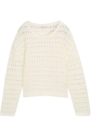 TOM TAILOR Damen Relaxed Fit Strickpullover mit Lochmuster