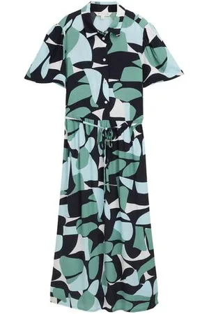 TOM TAILOR Damen Midi-Kleid mit Muster