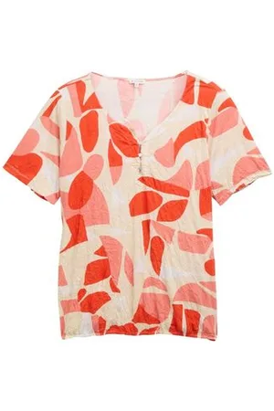 TOM TAILOR Damen Plus Size - Crinkle T-Shirt mit Muster