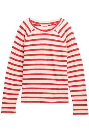 TOM TAILOR Damen Boxy Fit Langarmshirt mit Knopf-Details