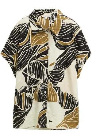 TOM TAILOR Damen Loose Fit Bluse mit Leinenanteil