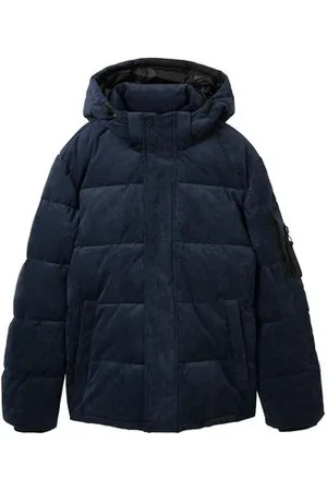 TOM TAILOR Herren Kord Pufferjacke mit Kapuze