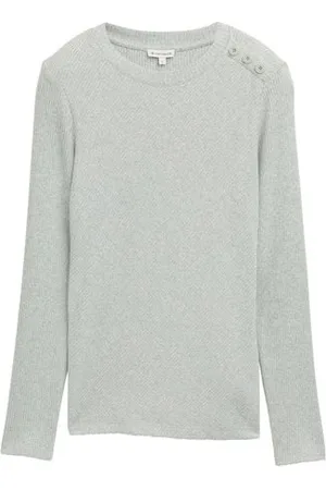 TOM TAILOR Damen Langarmshirt mit Rippstruktur
