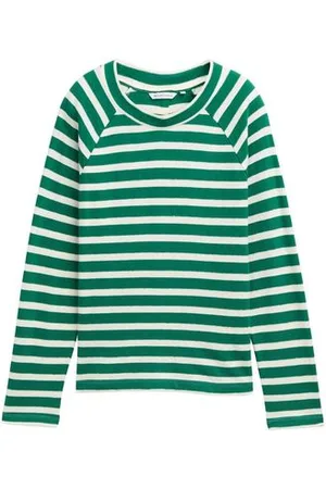 TOM TAILOR Damen Boxy Fit Langarmshirt mit Knopf-Details