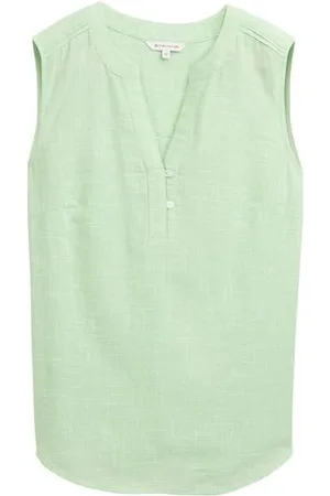 TOM TAILOR Damen Blusentop aus Baumwolle