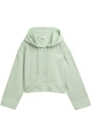 TOM TAILOR Damen Oversize Hoodie Sweatjacke mit Print