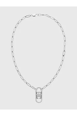 Tommy Hilfiger TH Monogram lange Edelstahl-Halskette mit Anhänger