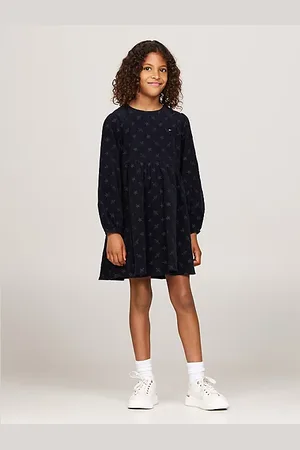 Tommy Hilfiger Langarmkleid aus Cord mit Stickereien