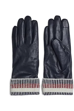 Tommy Hilfiger Lederhandschuhe mit Rippstrick-Bündchen