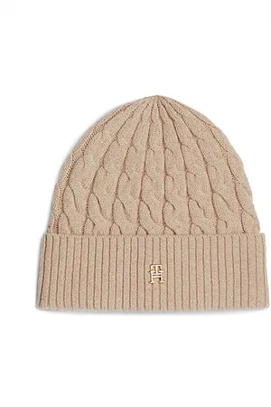 Tommy Hilfiger Beanie mit TH-Monogramm und Zopfmuster