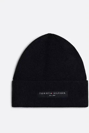 Tommy Hilfiger Beanie mit Umschlag und Logo-Patch