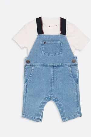 Tommy Hilfiger Jeans-Latzhose mit Kontrast-Träger