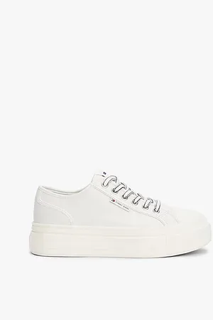 Tommy Hilfiger Plateau-Sneaker aus Leder mit Kontrast-Naht