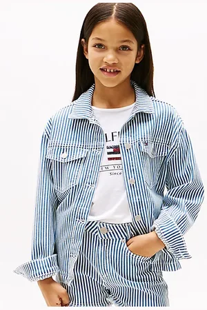 Tommy Hilfiger Gestreiftes Overshirt aus Denim