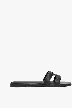 Tommy Hilfiger Leder-Pantolette mit TH-Monogramm