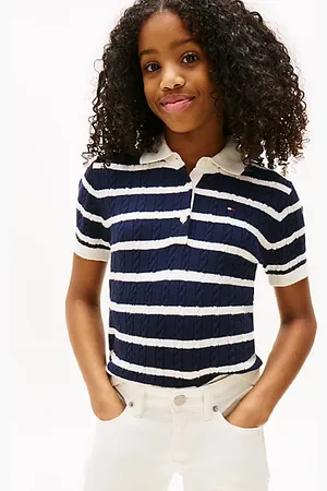 Tommy Hilfiger Kurzarm-Pullover im Zopfstrick-Design