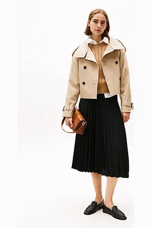 Tommy Hilfiger Midi-Faltenrock mit Logo am Taillenbund