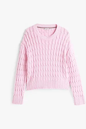 Tommy Hilfiger Rundhals-Pullover im Zopfstrick-Design
