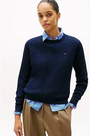 Tommy Hilfiger Zopfmuster-Pullover aus feinem Strick
