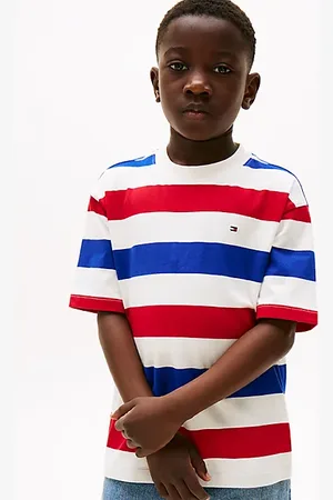 Tommy Hilfiger Rundhals-T-Shirt mit aufgestickter Flag