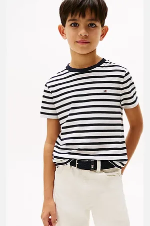 Tommy Hilfiger Rundhals-T-Shirt mit aufgestickter Flag