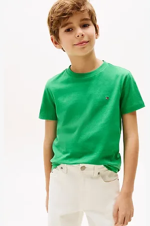 Tommy Hilfiger Rundhals-T-Shirt mit aufgestickter Flag
