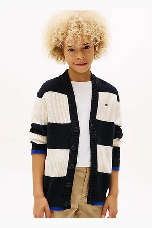 Tommy Hilfiger Gestreifter Relaxed Fit Rippstrick-Cardigan