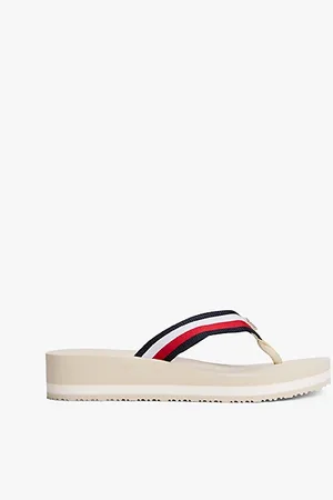 Tommy Hilfiger Zehentrenner mit Keilabsatz und Tommy-Tape