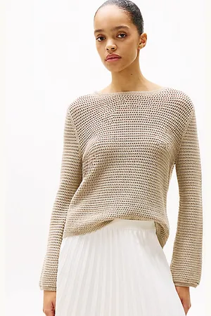 Tommy Hilfiger Pointelle-Pullover im Häkel-Design