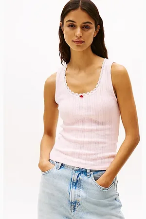 Tommy Hilfiger Slim Fit Tanktop mit Pointelle-Muster