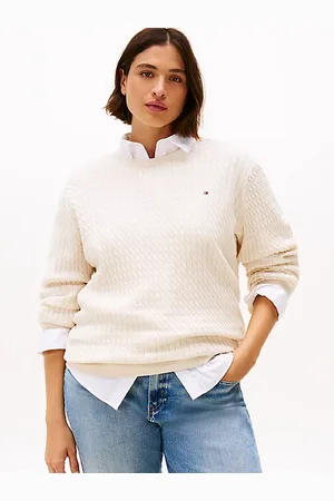 Tommy Hilfiger Curve Feinstrick-Pullover mit Zopfmuster