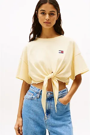 Tommy Hilfiger Tommy Badge Cropped Fit T-Shirt mit Knoten
