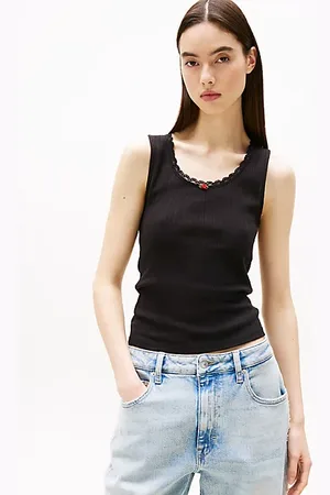 Tommy Hilfiger Slim Fit Tanktop mit Pointelle-Muster