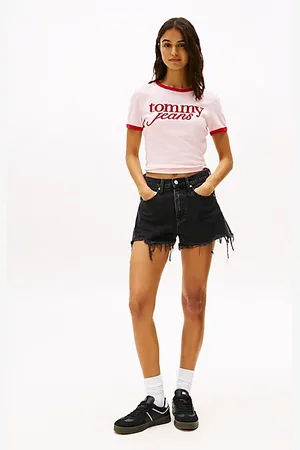 Tommy Hilfiger Relaxed Fit Jeans-Shorts im Used Look