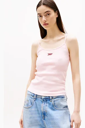Tommy Hilfiger Geripptes Slim Fit Top mit Spaghettiträgern