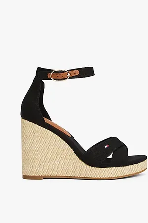 Tommy Hilfiger Espadrilles-Sandale mit hohem Keilabsatz