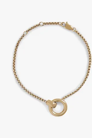 Tommy Hilfiger Vergoldetes Edelstahl-Armband mit Ring-Anhänger