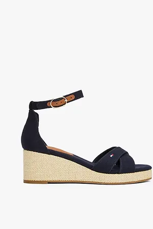 Tommy Hilfiger Keilabsatz-Espadrille mit überkreuzten Riemen