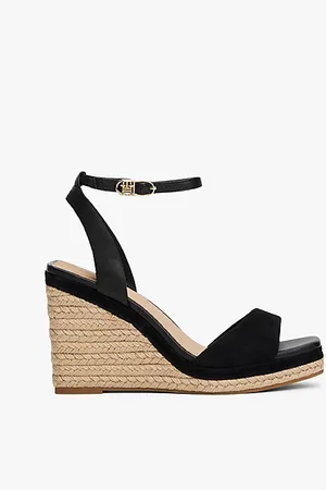 Tommy Hilfiger Keilsandalette aus Leder mit TH-Monogramm