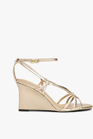 Tommy Hilfiger Metallic-Sandale mit Keilabsatz und TH-Monogramm