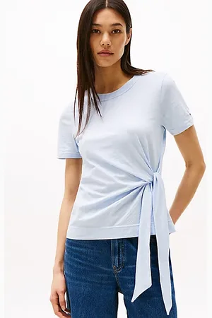 Tommy Hilfiger Rundhals-T-Shirt mit seitlichem Knoten