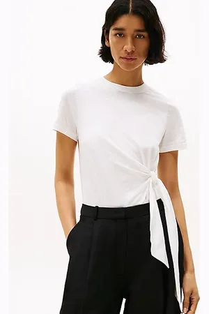 Tommy Hilfiger Rundhals-T-Shirt mit seitlichem Knoten