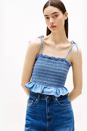 Tommy Hilfiger Chambray-Top mit Bindebändern