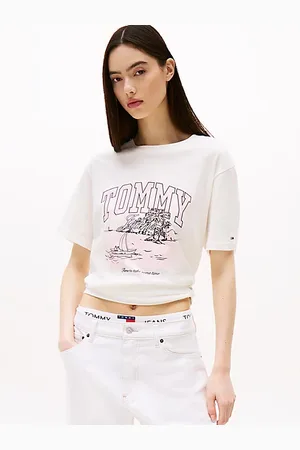 Tommy Hilfiger Relaxed Fit T-Shirt mit tropischem Grafik-Motiv