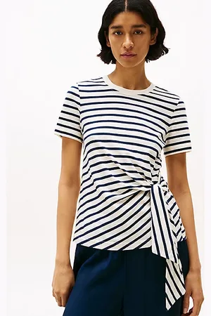 Tommy Hilfiger Rundhals-T-Shirt mit seitlichem Knoten