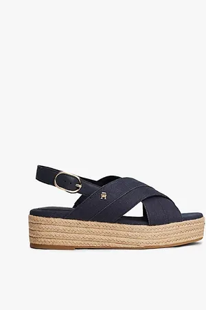 Tommy Hilfiger Espadrilles-Sandale aus Denim mit Plateau