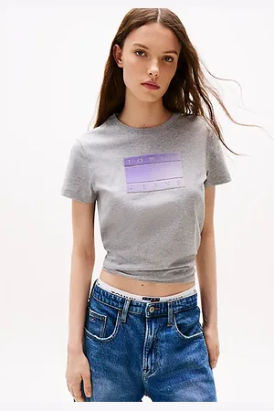 Tommy Hilfiger Rundhals-T-Shirt mit Farbverlauf-Logo