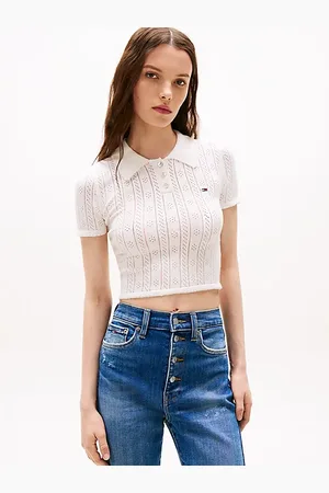 Tommy Hilfiger Slim Fit Polo-Top aus Pointelle-Strick