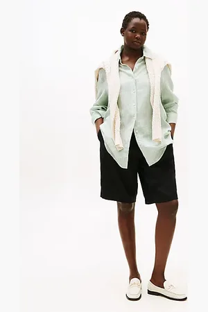 Tommy Hilfiger Curve Tailored Slim Fit Shorts aus Leinenmix